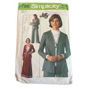 Simplicity Jiffy Skirt, Pants, & Unlined Jacket Vintage Pattern size 16